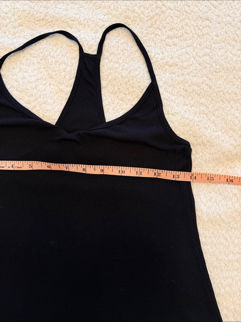 Enza Costa Black Ribbed Racerback High Low Hem Spaghetti Strap Tank - size Med - Picture 8 of 10